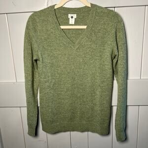 Aspen Women's Green !00% 2-Ply Cashmere Long Sleeve Sweater Size S